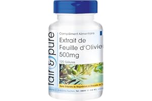 Fair & Pure® - Extrait de feuille d'olivier 500mg - standardisé à 20% d'oleuropéine - végan - 120 gélules