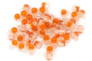 Ytian 50Pcs Connecteurs épissure UY câble Bouton Transparent Orange hermétique