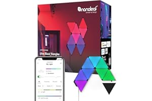 Nanoleaf Shapes Ultra Black Triangle Starter Kit, 9 Smart Light Panels LED RGBW - Modular Wi-Fi Colour Changing Wall Lights, Works with Alexa Google Assistant Apple Homekit, for Room Decor & Gaming