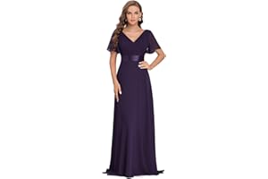 Ever-Pretty Robe de soirée en Double V-col et Manches Courtes 09890