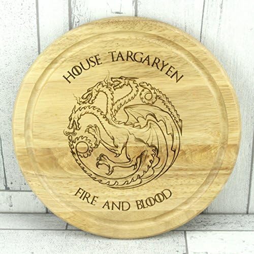 Game Of Thrones Circular / Round 10" (254mm) House Targaryen Chopping / Cutting / Serving Board