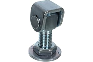 NAJDER Cerniera per cancello a saldare M12, cerniera per cancello a saldare regolabile, filettatura M12, acciaio zincato per giardino esterno