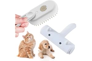 TOTALIAS Cepillo Para Gatos y Perros, Quita Pelos Mascota, Pack Cepillo Vapor Para Gatos, Cepillo Gatos Quitapelo para Eliminar Pelo Suelto de Forma Rápida y Eficazmente, Ideal para un Pelo Suave y Brillante