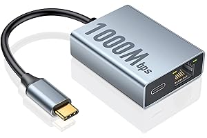 ZEXMTE USB C zu Ethernet Adapter für Chromecast mit Google TV- USB C zu Rj45 1000Mbps Ethernet Netzwerk Adapter, Kompatibel mit Chromecast Google TV (HD/ 4K), Laptop, Tablet - Klebeband im Lieferumfan