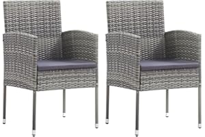 ‎VIDAXL vidaXL 2X Gartenstuhl Sessel Stuhl Stühle Gartensessel Rattansessel Rattanstuhl Gartenmöbel Rattanmöbel Gartenstühle Anthrazit Poly Rattan