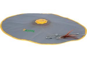 KERBL PET 2-in-1 Catch The Tail Feather 81666 Kattleksak, Grå, Gul, 70 x 53 x 5 cm