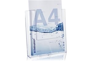 taymar Prospekthalter, Wandprospekthalter DIN A4, transparent