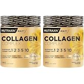 Nutraxin Collagen Complex Powder | 5 Tip Kolajen (Tip I, II, III, V, X) | Hyal&uuml;ronik Asit, Elastin, C Vitamini, Biotin | Şeke