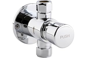 ENKI, Vision, BT4023, Chrome, Self-Closing Delay Action Shower Tap, Solid Brass Non-Concussive Shower Valve Tap, Push Button Bathroom Shower Valve, Urinal Flush Valve, Time Adjustable