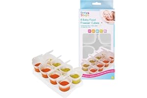 MARELUXE 8 Pcs Ice Cube Tray, Baby Food, Ice Cube Tray with Lid, Baby Food Freezer Pots Trays, Baby Food Freezer Containers, Baby Food Pots, Baby Food Storage Containers, Baby Feeding, Food Freezing BPA Free
