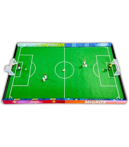 TIPP-KICK Junior Cup with Band, 82 x 56 cm, Ready-to-Play Set with 2 x Players, 2 x Goalkeeper, 2 x Plastic Gate, 2 x Ball, Playing Field Made of Felt