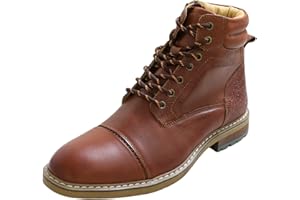 Jamron Męskie klasyczne botki z prawdziwej skóry z zamkiem błyskawicznym Chukka z ciepłą flanelową podszewką