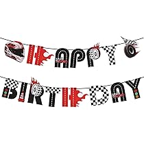 Car Backdrop Racing Birthday Decorations For Men Boys, Red/Blue Race Cars Fast Happy Birthday Background Banner Racing Theme Party Supplies For Indoor - View #3