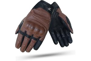 DEGEND Daytona Pro | Guantes Moto Piel Hombre para Verano | Guante de Moto Cuero con Protecciones EVA en Nudillos y Dedos - Óptima Circulación del Viento en Verano - Accesorios Moto