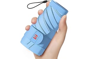 Moorrlii Reise-Mini-Regenschirm für Geldbörse mit Etui, klein, kompakt, UV-Schutz, sonnenleicht, kleiner Taschenschirm mit Hülle für Damen, Mädchen