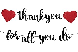 APAUSVCM Thank You for All You Do Banner, Glitter Thank You Banner Appreciation Party Decorations for Employee Teacher Doctor Nurse Pastor Retirement Staff