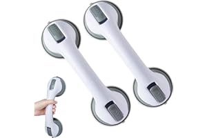 EHIOG 2 PCS Maniglia di sicurezza, Maniglia Doccia Anziani,Maniglione Bagno per Disabili, con montaggio a ventosa, per handicap, anziani, bagno, barra di sicurezza, Grigio