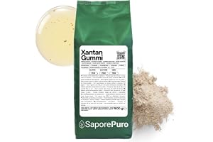 Saporepuro Xantan gum pulver 500 gr - Idealisk för glass, såser, toppings, sorbet, geler, pizzadegar, mixologer, molekylär matlagning - 100% ren