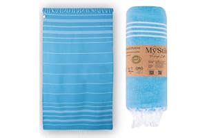 ‎MYSTILO MyStilo® XXL Saunahandtuch Hamamtuch - Großes, Weiches Badetuch 100x200cm, Schnelltrocknend - Premium Strandtuch, Beach Towel, Handtuch für Männer, Frauen, Yoga und Fitness (Helltürkis)