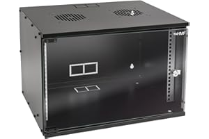 HMF Baie de Brassage 19 Pouces, Armoire réseau 7U avec Porte vitrée, Profondeur 400 mm, Coffret Mural pour Serveur, réseau et Informatique | Noir