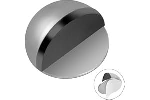 ECOSEAO Tope Puertas Suelo, 1PCS Adhesive Door Stopper, Tope de Puerta de Acero Inoxidable, Topes Para Puertas Suelo con Topes de Goma, no Se Requiere Taladrar, Protección de Pared(Plata)
