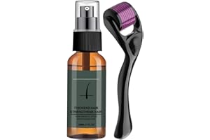 ULTELL Bartwuchs set, Bartroller Set für Männer, Bartwuchsmittel Männer mit Titanium Derma Roller & Haarwachstum Spray 30 ml,Ginseng Wachtum zur,Beard Microneedle,Bartpflege Set Bestes Geschenk für Man