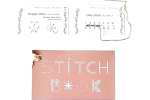 TBLMPNE Creative Mini Sewing Book,DIYs Sewing Stitches Card Book Kit,Portable Sewing Book Craft Set,Stitch Book with Needle and Thread,for Beginners & Embroidery Enthusiasts(17 Pages)