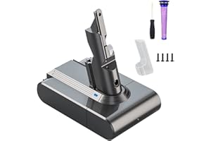 Batterie Dyson V7, BuTure 6000mAh Batterie pour Dyson V7 SV11 Animal Extra Absolute Fluffy 21.6V Dyson Batterie avec 1 Pré-Filtre et 1 Tournevis