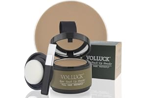 VOLLUCK Retoca Raices, Natural de Larga Duración Polvos Pelo Hombre Mujer Disimular Calvicie, Impermeable Cubre Canas Fibras Capilares 4g (Café Ligero)