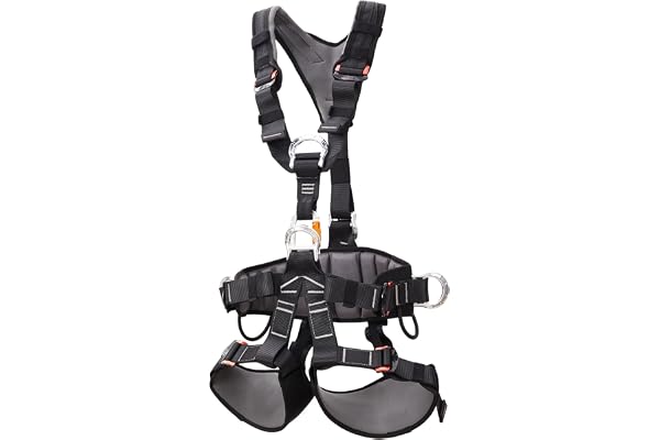 SOB Harnais d'Escalade Certifié CE - Harnais Complet Ajustable pour Alpinisme, Escalade Rocheuse, Descente en Rappel, Secours Incendie et Arborisme - Ceinture de Sécurité Détachable