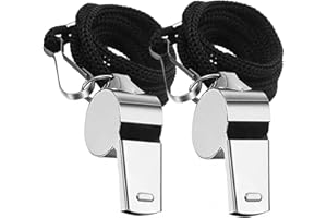 SHUBEIEUMI Pfeife, 2 Stück Edelstahl Trillerpfeife, Sportpfeifen, Profi Whistle mit Schlüsselband, Lauter klarer Klang, für Schulsport, Fußball, Hundetraining, Sportunterricht