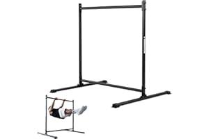 GORNATION Barra Estática para Calistenia, Altura Ajustable con 5 Niveles, Pies Antideslizantes, Empuñadura Recubierta de Polvo, Fácil Montaje, Ideal para Ejercicios de Fuerza y Estáticos