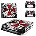 Produktbild Playstation 4 + 2 Controller Aufkleber Schutzfolie Set - Umbrella Corporation