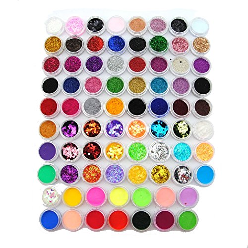 Coscelia Acryl Nagelset Acrylic Nageldesign Kits Acryl Starterset 54tlg Pailette Acrylpulver Dekorationset Muttertag Geschenk - 3