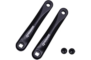 PROWHEEL Bras de manivelle pour vélo électrique disponible en trou carré, 152 mm/160 mm/165 mm/170 mm/175 mm noir pour vélo électrique, moteur monté moyen, couple (1 paire)