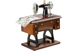 MS. WENNY Sewing Machine Music Box Gift, Vintage Musical Box, Wooden Wind Up Music Mechanical for Mother's Day Birthday for Wife Girlfriend Grandma Mom Friend, Plays Fur Elise