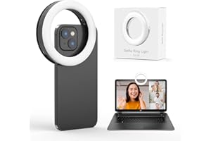 NALEZUNS Selfie Licht, Selfie Licht Handy, Ringlicht Handy, 40 LEDs Ringleuchte Mit DREI Farbmodi, USB-Laden Ring Licht für Mobiltelefon, Laptop, Zoom-Treffen, Make-ups, Video-Anrufe, Streaming(Schwarz)