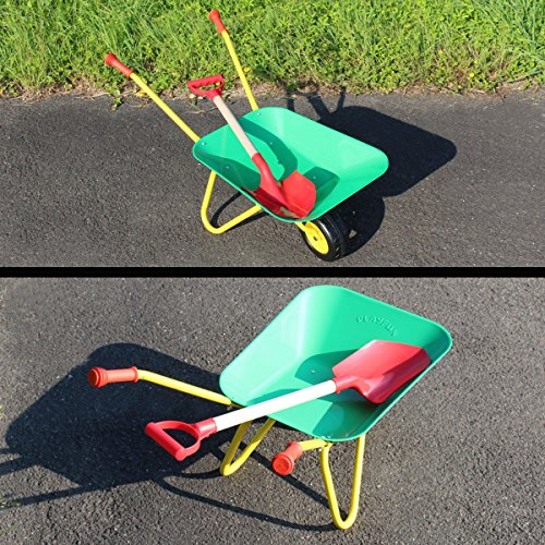 SET Metallschubkarre mit SPATEN (Bis 30 Kg) Kinder Schubkarre für Garten, Strand oder Spielplatz - 4