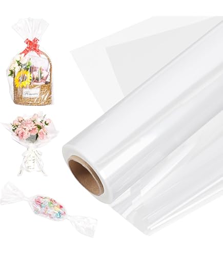 Heldere cellofaanrol, 40 cm x 30 m, helder verpakkingspapier, transparant cadeaupapier, cellofaan, cadeaufolie, voor bloemen, geschenkmanden, wrap (polka dot Heldere cellofaanrol, 40 cm x 30 m, helder verpakkingspapier, transparant cadeaupapier, cellofaan, cadeaufolie, voor bloemen, geschenkmanden, wrap (polka dot