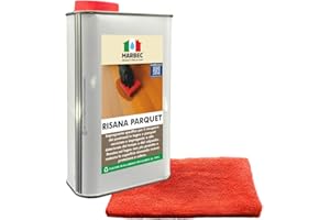 MARBEC RISANA PARQUET 1LT + PANNO MICROFIBRA Impregnante Rigenerante per Pavimenti Usurati in Legno Verniciati e ad Olio