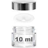 Afracam Mini Şeffaf Cam Kavanoz, 10 ml Hacimli, Sızdırmaz Aynalı Kapaklı, Krem ve Kozmetik Saklama Kutusu, Lip Balm 1 Adet