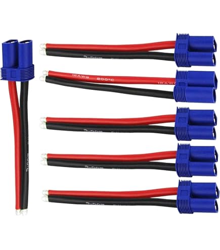 WOODGUILIN Conector EC3, Enchufe EC3 A Conector De Banana De 4 Mm, Adaptador Con Cable EC3 De 30 Cm, 12 AWG Para Helicóptero RC, Quadcopter, Batería De Litio (2 Paquetes EC3