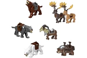 ALiquid Custom Minifiguren Reittiere Set, Custom Reittiere Set für Minifiguren, Schlachtross Set für Minifiguren - 7 Stück