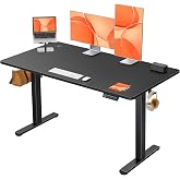 ErGear Electric Lift Desk, 120x60cm, Black | Electric Adjustment 72-118 cm, 4 Memories, 80 kg, <55dB, Stable, Hooks and Cable