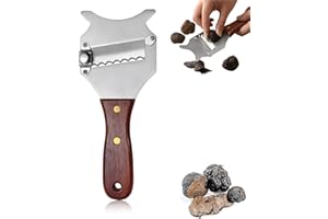 NOPKESV 1 pièce Coupe Truffe,Trancheur Professionnel,Coupe-Fromage,Rape,Rasoir Réglable avec Poignée en Bois pour Légumes,Ail,Champignons,Couteau à Champignon,Râpe à Fromage (Edelstahl)