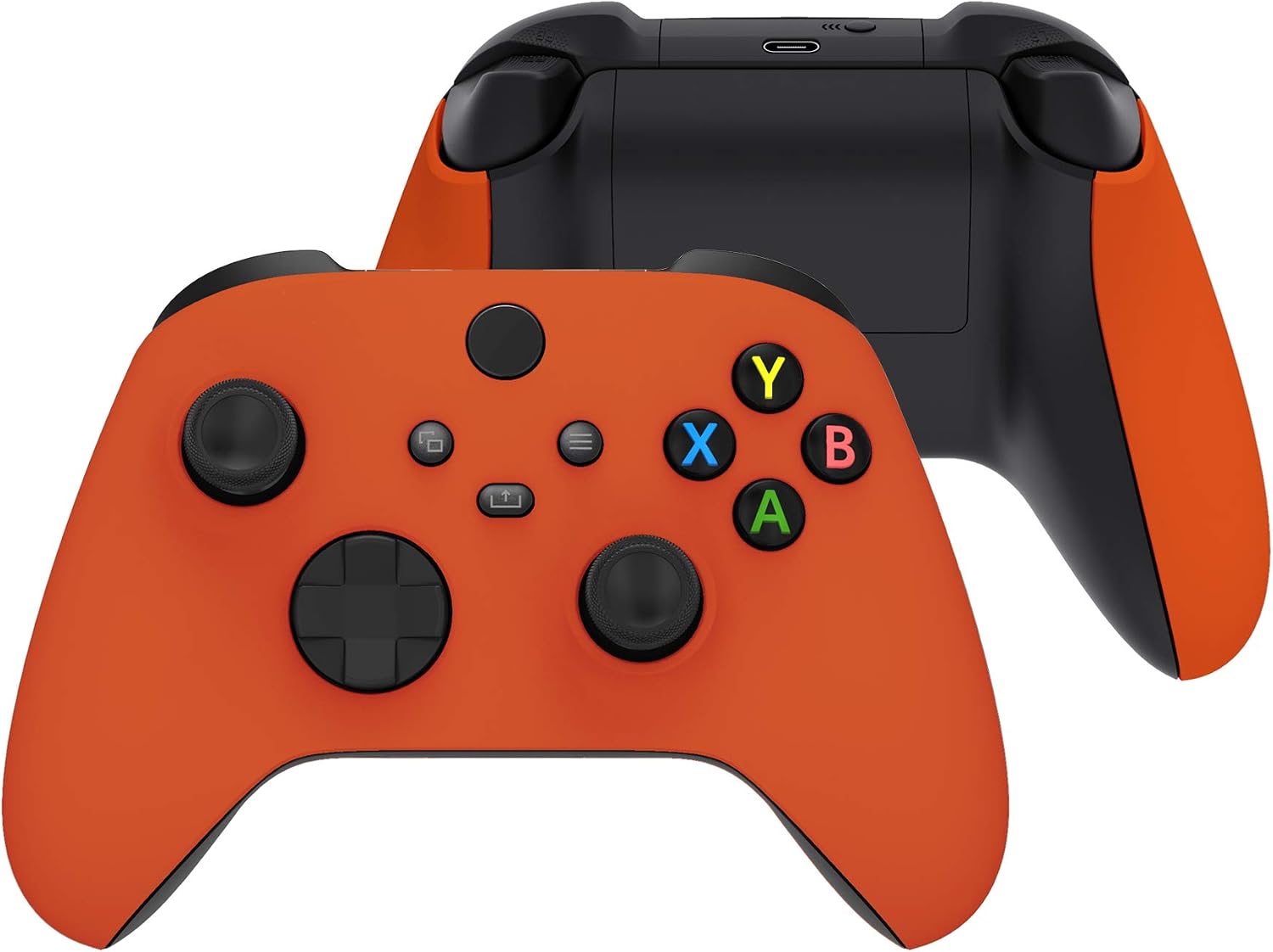 eXtremeRate Carcasa Delantera y Grip para Xbox Series X/S Mando - Cubierta Frontal Protectora de Agarre Empuñadura para Xbox Series S X Controlador - No Incluye Mando (Naranja)