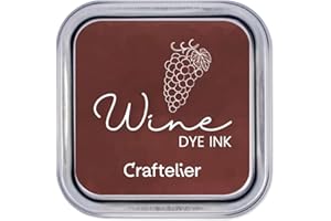Craftelier - Colección de Tintas con Base al Agua | Caja Metálica con Cierre Fuerte | Sellos Acrílicos o Caucho y Superficies Porosas | 21 Colores (Wine)