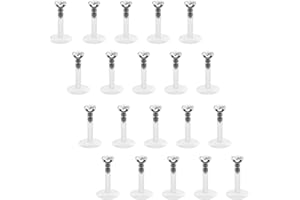 FECTAS 20 pezzi piercing al labbro labret monroe set bioflex flessibile orecchio trago helix piercing all'orecchio 6mm 8mm