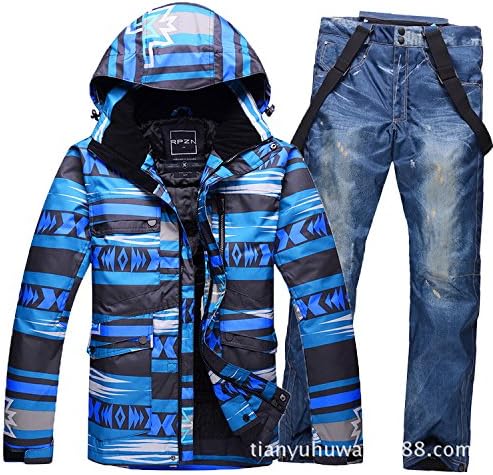 DYF Men/Women Coat Ski Jacket Pants Suit Waterproof Windproof Warm Zipper,Color 2,S