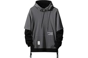 Moshtashio Bluza z kapturem dla mężczyzn, patchwork, bluza z kapturem w kontrastowym kolorze, długi rękaw, basic, bluza z kapturem